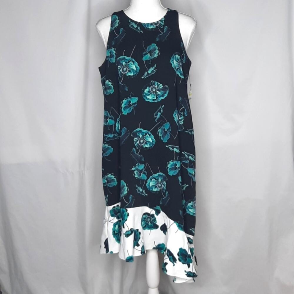 Alfani Women's Lucid Poppy Sleeveless Dress Asymmetrical Hem